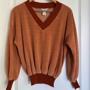 vintage sears velour v neck long sleeve